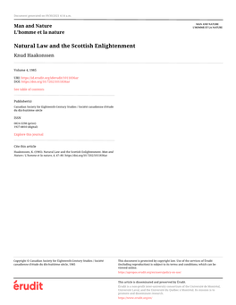 Natural Law and the Scottish Enlightenment Knud Haakonssen