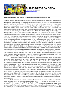 A Descoberta Indireta Dos Quarks (U,D,S) E O Prêmio Nobel De Física (PNF) De 1990