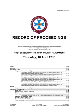 Tabled Paper: Review of the Crime and Misconduct Act and Related Matters: Report of the Independent Advisory Panel—Redacted Version