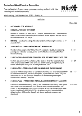 Central and West Planning Committee Due to Scottish Government