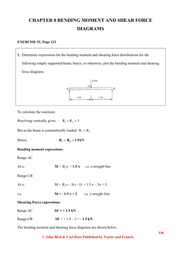 Chapter 8 Bending Moment and Shear Force Diagrams