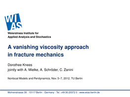 A Vanishing Viscosity Approach in Fracture Mechanics