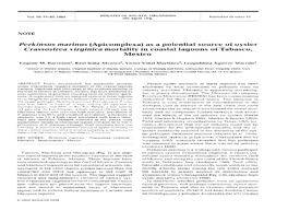 Perkinsus Marinus (Apicomplexa) As a Potential Source of Oyster Crassostrea Virginica Mortality in Coastal Lagoons of Tabasco, Mexico