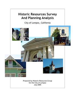 Historic Resources Survey and Planning Analysis