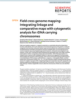 Field Cress Genome Mapping: Integrating Linkage and Comparative Maps with Cytogenetic Analysis for Rdna Carrying Chromosomes