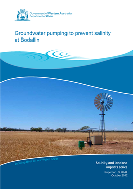 Groundwater Pumping to Prevent Salinity at Bodallin
