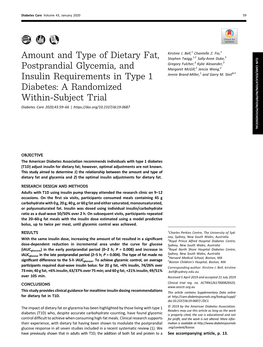 Amount and Type of Dietary Fat, Postprandial