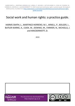 Social Work and Human Rights: a Practice Guide. Birmingham: BASW [Online]