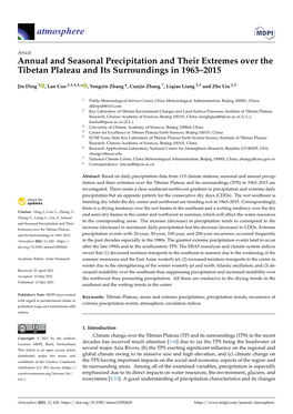 Annual and Seasonal Precipitation and Their Extremes Over the Tibetan Plateau and Its Surroundings in 1963–2015