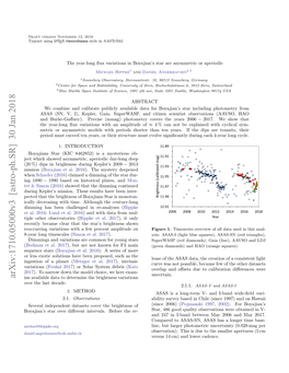 Arxiv:1710.05000V3 [Astro-Ph.SR] 30 Jan 2018 Ine Available Data to Determine the Brightness Variations Over the Last Decade