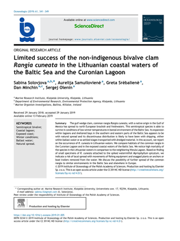 Limited Success of the Non-Indigenous Bivalve Clam