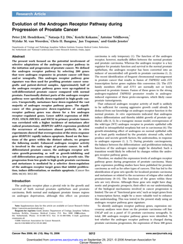 Evolution of the Androgen Receptor Pathway During Progression of Prostate Cancer