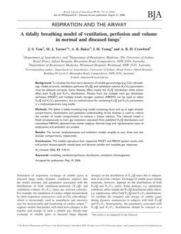 RESPIRATION and the AIRWAY a Tidally Breathing Model of Ventilation, Perfusion and Volume in Normal and Diseased Lungs†