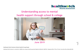 Understanding Access in Schools to Mental Health Support 2019