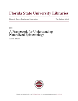 A Framework for Understanding Naturalized Epistemology Amirah Albahri