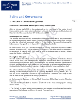 Polity and Governance