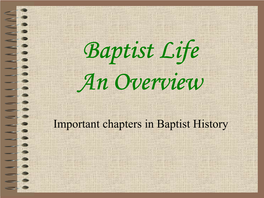 Theories of Baptist History