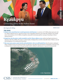 Kyaukpyu Connecting China to the Indian Ocean