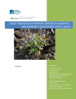 Seed Transfer of Woody Shrubs in Alberta –