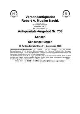 Antiquariatsangebot Nr. 738 - 2