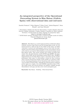 An Integrated Perspective of the Operational Forecasting System in R´Iasbaixas (Galicia, Spain) with Observational Data and End-Users