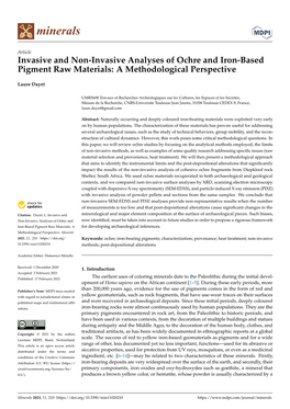 Invasive and Non-Invasive Analyses of Ochre and Iron-Based Pigment Raw Materials: a Methodological Perspective