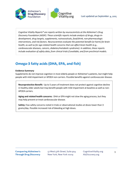 Omega-3 Fatty Acids (DHA, EPA, and Fish)