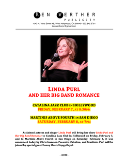 Linda Purl and Her Big Band Romance