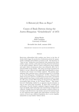 A Historic(Al) Run on Repo? Causes of Bank Distress During the Austro