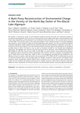 A Multi-Proxy Reconstruction of Environmental Change in the Vicinity of the North Bay Outlet of Pro-Glacial Lake Algonquin