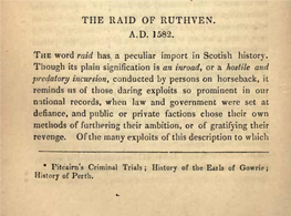 The Raid of Ruthven. A.D