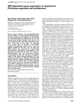 Srfdependent Gene Expression Is Required for Pi3kinaseregulated Cell