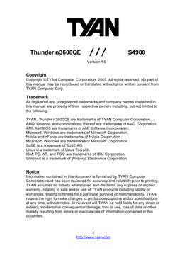 Thunder N3600qe /// S4980 Version 1.0