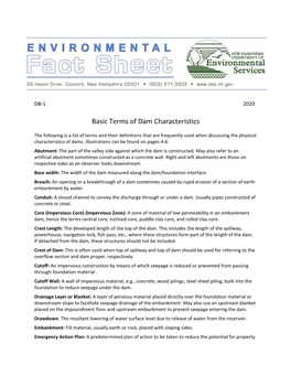 Basic Terms of Dam Characteristics