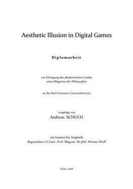 Aesthetic Illusion in Digital Games