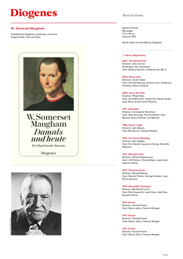 Book Factsheet W. Somerset Maugham