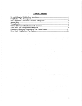 Silver Beach Table of Contents