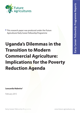 Uganda's Dilemmas in the Transition to Modern Commercial Agriculture