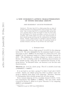 A New Subgroup Lattice Characterization of Finite Solvable Groups