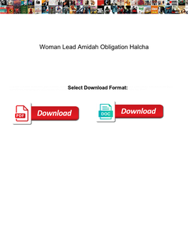 Woman Lead Amidah Obligation Halcha