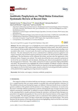 Antibiotic Prophylaxis on Third Molar Extraction: Systematic Review of Recent Data