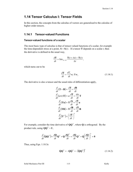 1.14 Tensor Calculus I: Tensor Fields