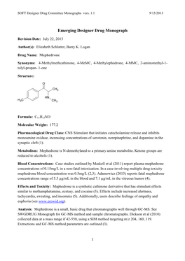 Mephedrone Monograph