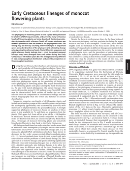 Early Cretaceous Lineages of Monocot Flowering Plants