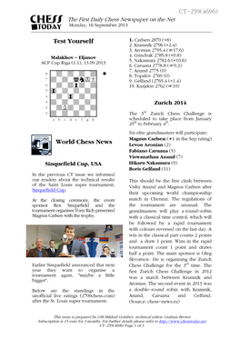Test Yourself World Chess News CT-259(4696)