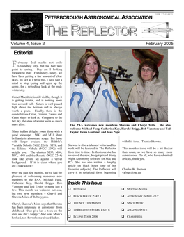 THE REFLECTOR Volume 4, Issue 2 February 2005 Editorial