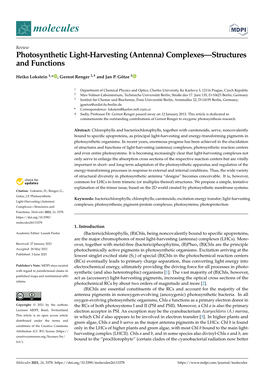 Photosynthetic Light-Harvesting (Antenna) Complexes—Structures and Functions