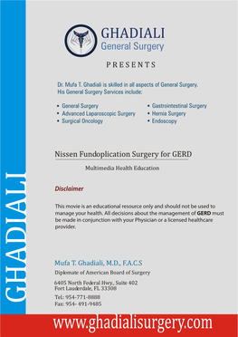 Laparoscopic Nissen Fundoplication