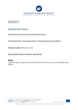 Dihydroergocryptine/Caffeine