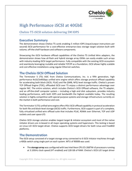 High Performance Iscsi at 40Gbe